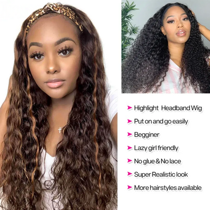 Malaysian Water Wave Headband Wig