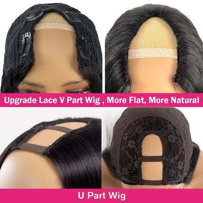 V Part  Brazilian Deep Wave Human Hair Wigs