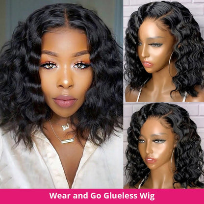 Ready To Wear PreCut Preplucked Deep Wave Lace Front Wig