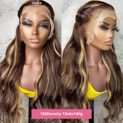 Highlight Body Wave Ombre Colored Wig