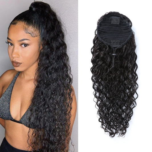 Water Wave Brazilian Drawstring  Ponytail