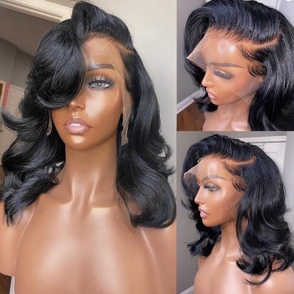 Body Wave Short Wavy Pre-plucked Lace Front Wig