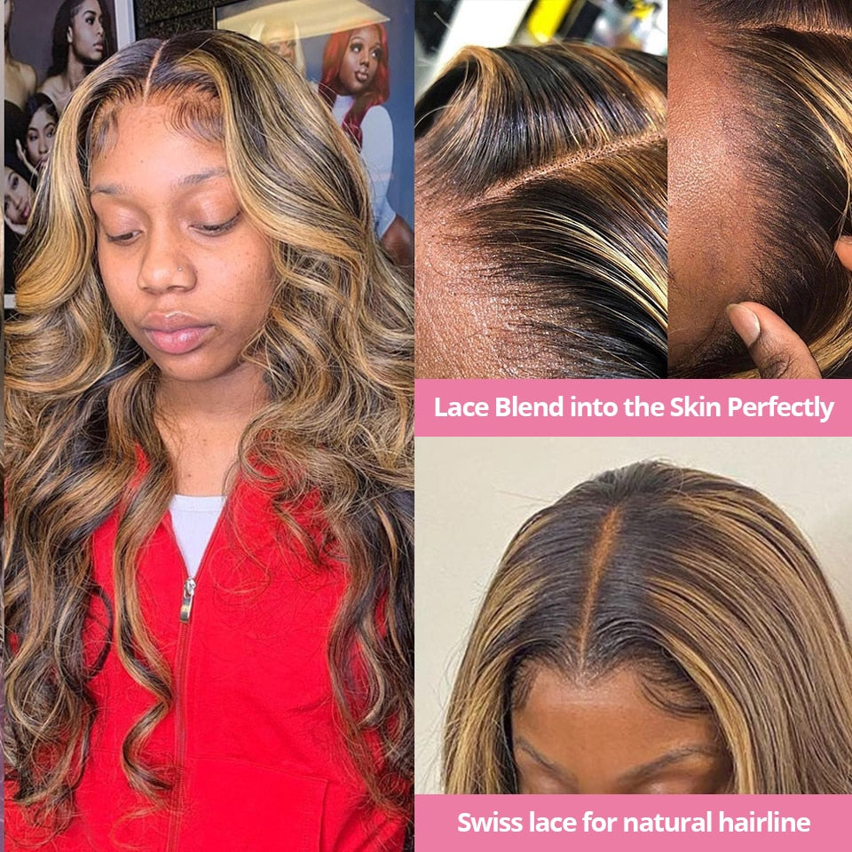 Highlight Body Wave Ombre Colored Wig