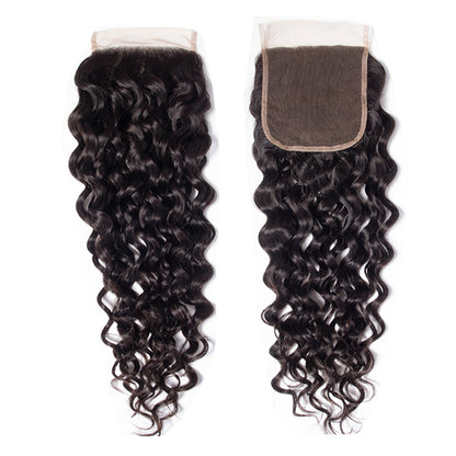 Malaysian Water Wave Bundles with Closure 4x4 Lace